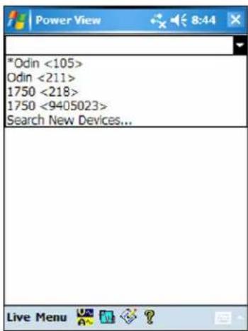 *Odin <105> Odin <211> 1750 <218> 1750 <9405023> Search New Devices... Live Menu