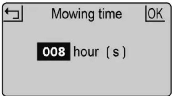Mowing time OK 008 hour (s)