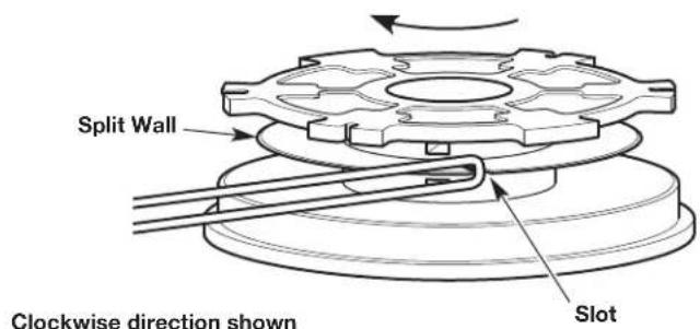 Split Wall Clockwise direction shown Slot