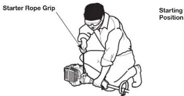 Starter Rope Grip Starting Position
