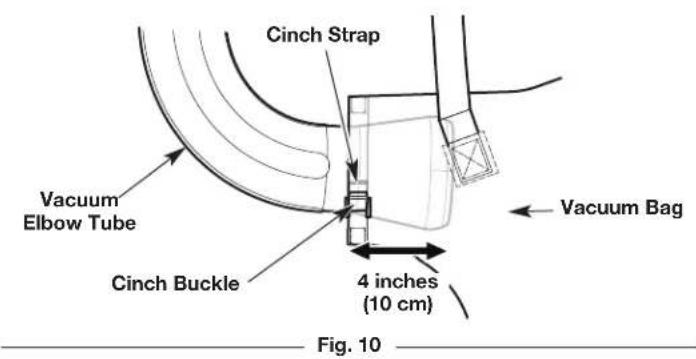 Cinch Strap Vacuum Elbow Tube Cinch Buckle 4 inches (10 cm) Vacuum Bag Fig. 10