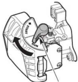 Technical diagram of a mechanical component with directional arrows and labeled parts, likely indicating motion or assembly.