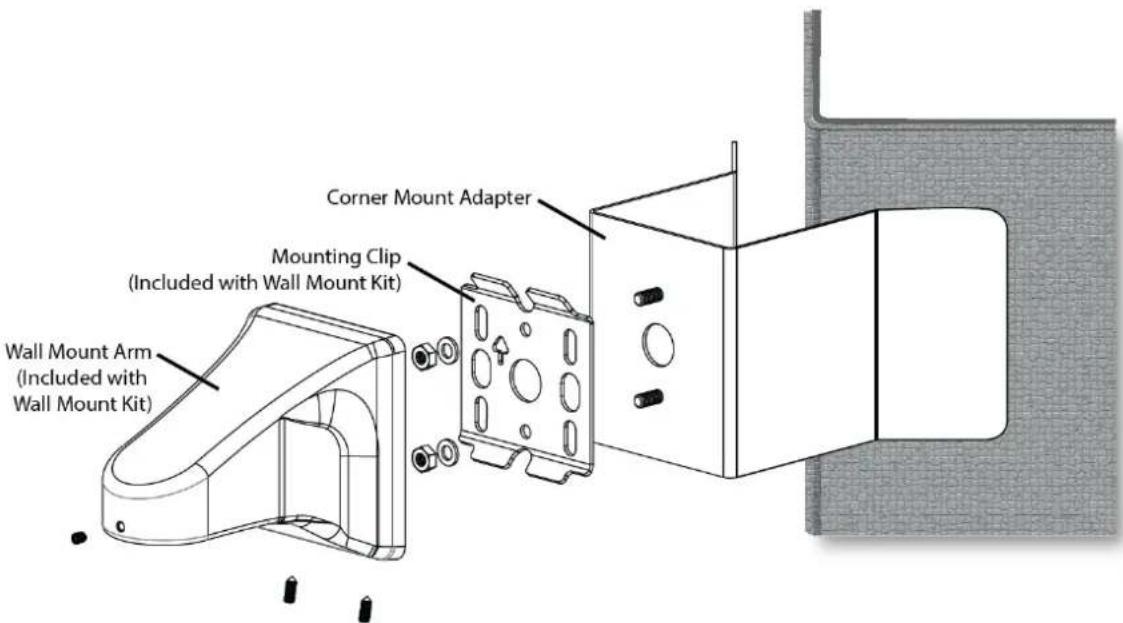 Corner Mount Adapter Mounting Clip (Included with Wall Mount Kit) Wall Mount Arm (Included with Wall Mount Kit)