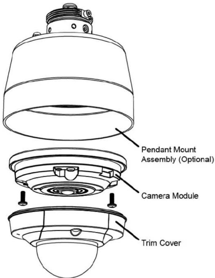 Pendant Mount Assembly (Optional) Camera Module Trim Cover