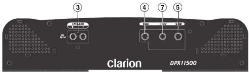 3 SPEAKER 10 MIN 4 7 5 BEM + 2V GND Clarion DPX11500