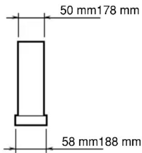 50 mm178 mm 58 mm188 mm