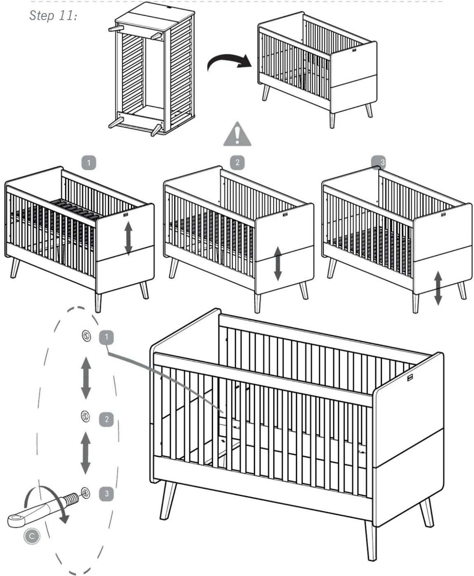 Silver Cross Brighton Cot Bed - Step 8: - 3