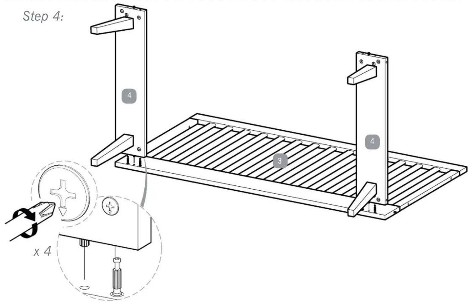 Step 4: 4 3 4 x 4