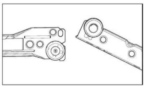 Technical line drawing of two mechanical components (no text or symbols)