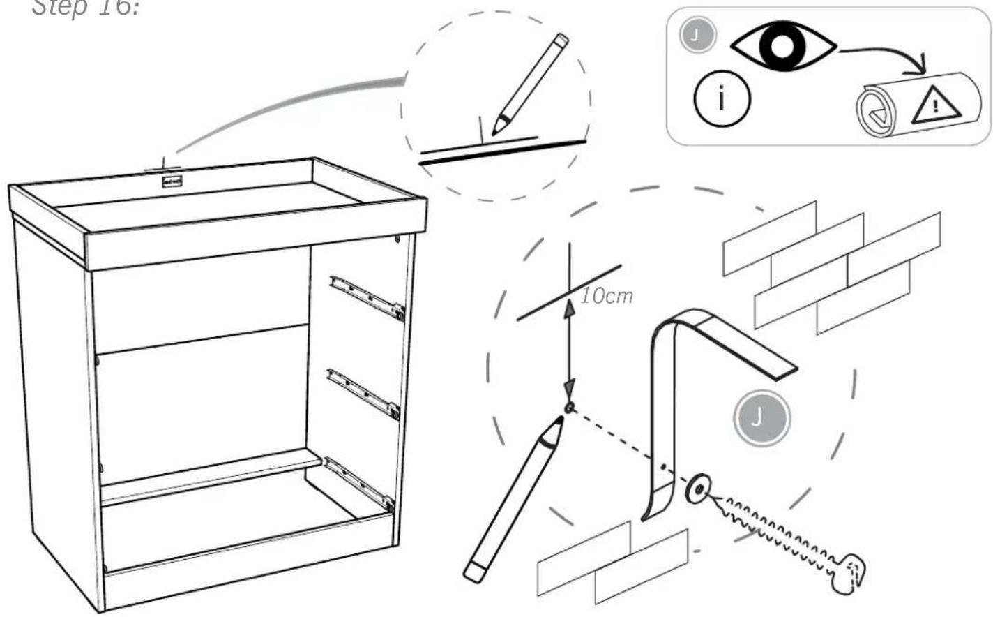 Step 16: i j 10cm