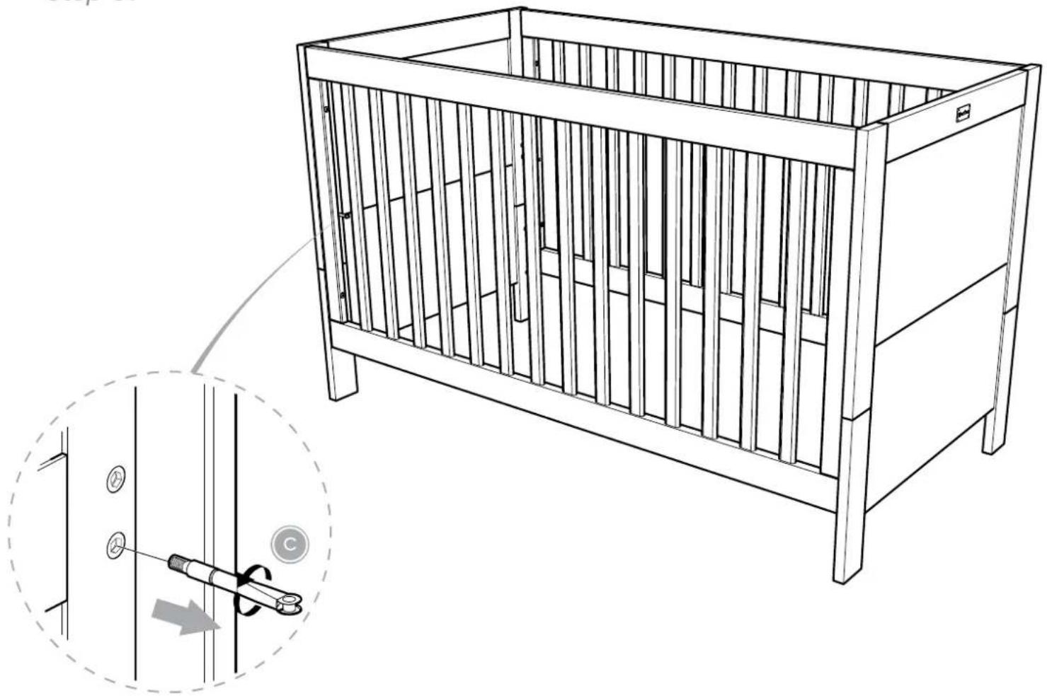 Silver Cross Bromley Cot Bed - Fittings list: - 13