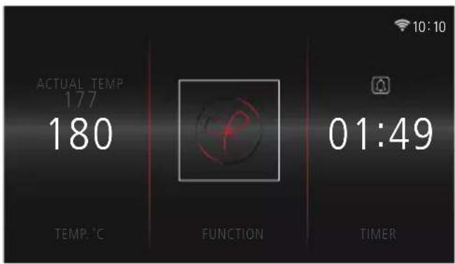 ACTUAL TEMP 177 180 TEMP. °C FUNCTION 01:49 TIMER 10:10