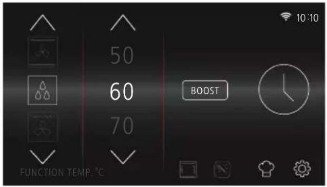 50 60 70 FUNCTION TEMP, °C BOOST 10:10