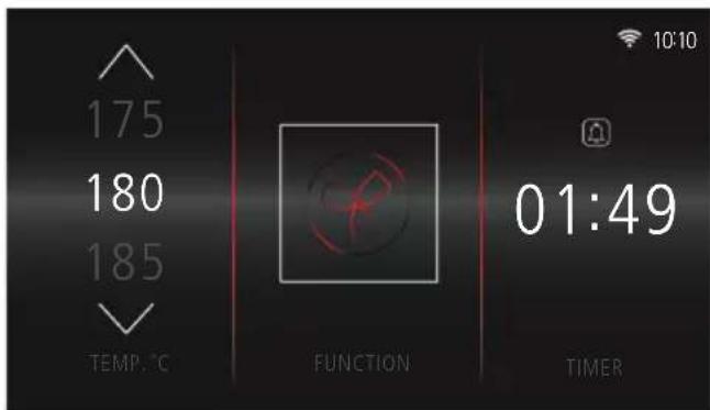 175 180 185 TEMP.°C FUNCTION 01:49 TIMER