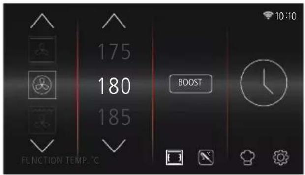 175 180 185 FUNCTION TEMP.°C BOOST 10:10