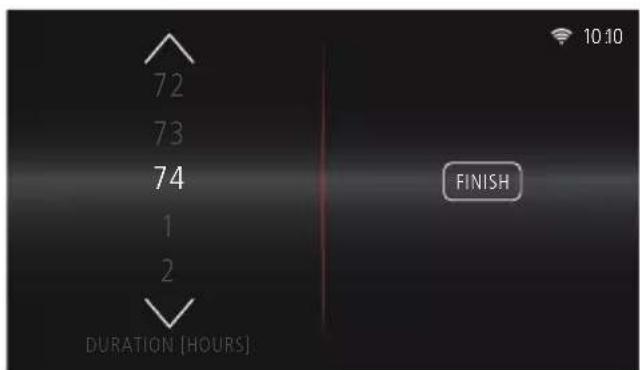 72 73 74 1 2 DURATION [HOURS] 10:10 FINISH