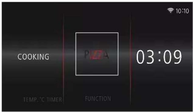 COOKING TEMP.℃ TIMER FUNCTION PVTA 03:09 10:10