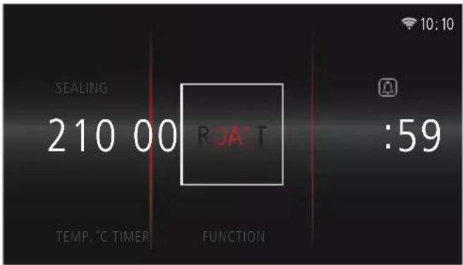 SEALING 210 00 ROAST :59 TEMP. ℃ TIMER FUNCTION