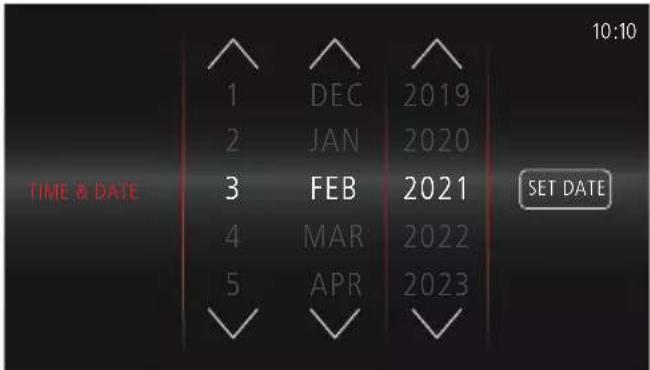 TIME & DATE 1 DEC 2019 2 JAN 2020 3 FEB 2021 4 MAR 2022 5 APR 2023 SET DATE 10:10