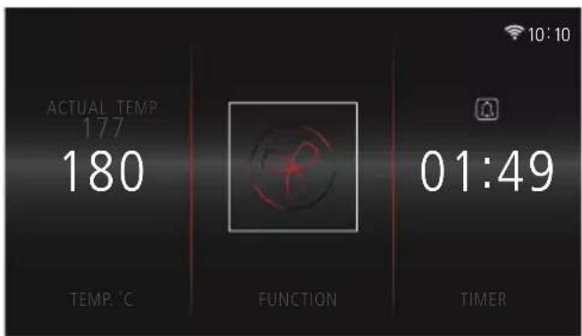 ACTUAL TEMP 177 180 TEMP.°C FUNCTION 01:49 TIMER 10:10