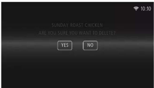 SUNDAY ROAST CHICKEN ARE YOU SURE YOU WANT TO DELETE? YES NO
