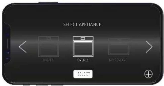 SELECT APPLIANCE OVEN 1 OVEN 2 MICROWAVE SELECT