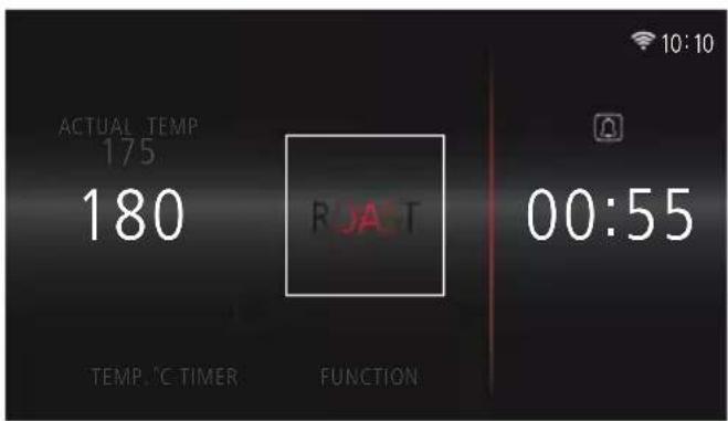 ACTUAL TEMP 175 180 RAJ-T 00:55 TEMP. A TIMER FUNCTION