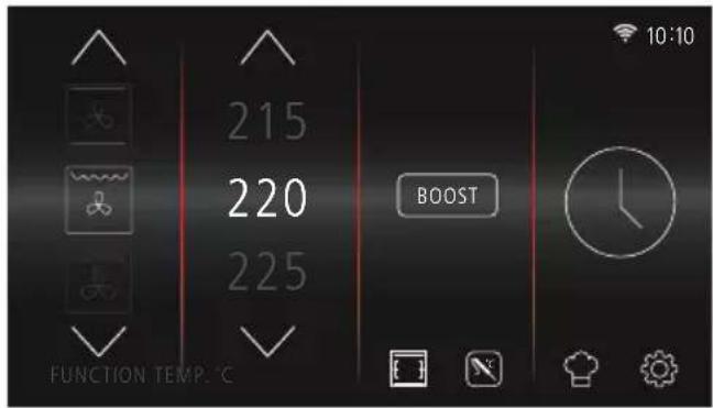 215 220 225 FUNCTION TEMPT.℃ BOOST 10:10