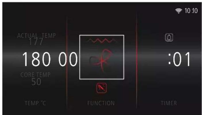 ACTUAL TEMP 177 180 00 CORE TEMP 50 TEMP.°C FUNCTION :01 TIMER 10:10