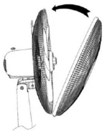 Diagram of a fan blade with mesh pattern, showing blade rotation and mounting mechanism (no text or symbols)