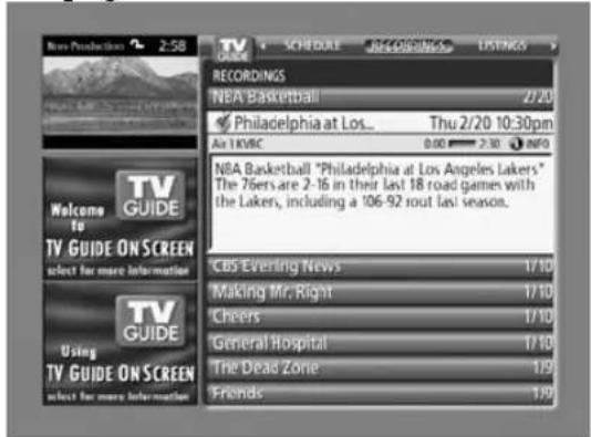 Non-Production 2:58 SCHEDULE RECORDINGS LISTINGS RECORDINGS NBA Basketball 2/20 Philadelphia at Los... Thu 2/20 10:30pm Air TV/BC 0.00 2.30 INFO NBA Basketball "Philadelphia at Los Angeles Lakers" The 76ers are 2-16 in their last 18 road games with the Lakers, including a '106-92 rout last season. CBS Evering News 1/10 Making Mr. Right 1/10 Cheers 1/10 General Hospital 1/10 The Dead Zone 1/9 Friends 1/9