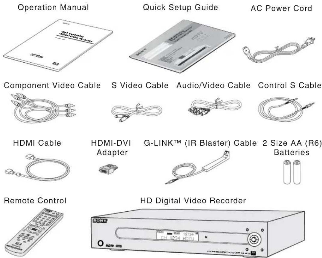 SONY DHG-HDD250 - Package Contents - 1