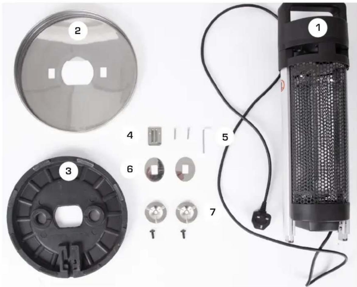 Exploded view diagram of a smart air conditioner unit with labeled components and numbered parts