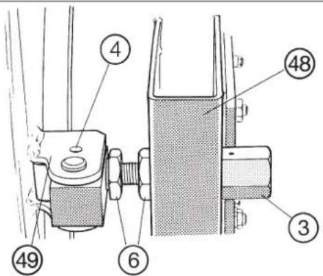 Technical diagram of a mechanical device with numbered components labeled 3, 4, 48, and 6.