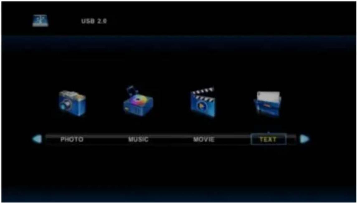 USB 2.0 PHOTO MUSIC MOVIE TEXT