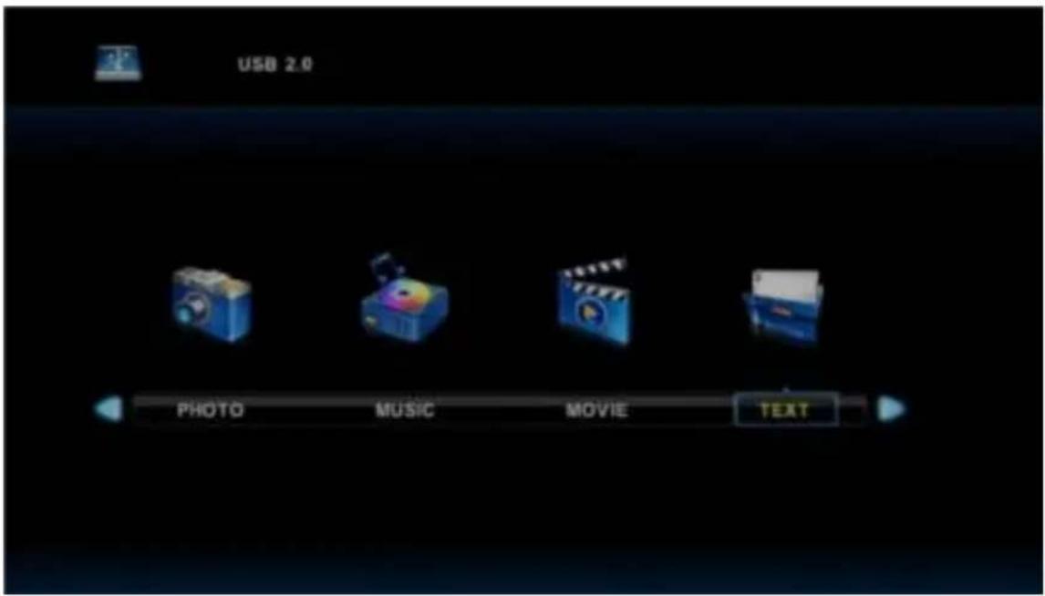 USB 2.0 PHOTO MUSIC MOVIE TEXT