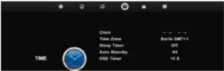 Clock Time Zone Sleep Timer Audio Standby OISD Timer Berlin GMT+1 Off 4H 15 S