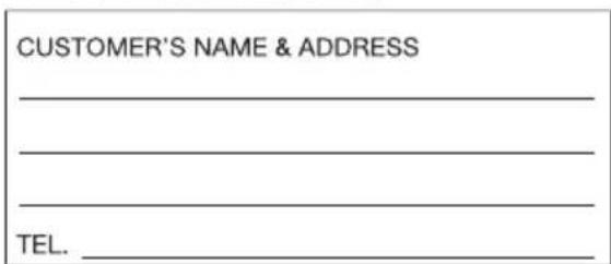 CUSTOMER'S NAME & ADDRESS TEL.