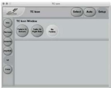 TC Icon Select Auto Setup Info Devices Search Jeystick UI Close TC Icon Window Factors At Bottom Faster At Right Side No Pairs