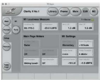 M1 Loudness Measure 7.1 Boree Main Page Meters M1 Settings Rader Momentary +18 Scale Off Main Frame 4 min Main Frequency 6 dB/s/div Left Sequence Right Sequence Left Label -18 LU New Industry -1.0 dBFS Sliding Looh Off