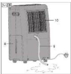 Diagram of an air conditioner unit with numbered components and wiring, labeled in Chinese.