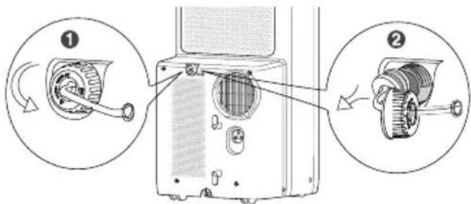 Diagram showing two mechanical components with labeled parts, including a rotary switch and a gear mechanism.