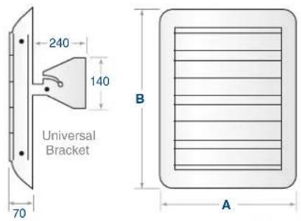 240 140 Universal Bracket 70 B A