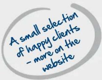 A small selection of happy clients - more on the website