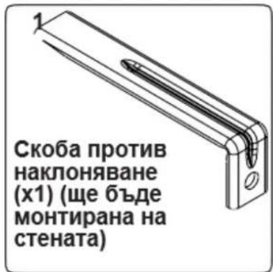 1 Скоба против наклоняване (x1) (ще бъде монтирана на стената)