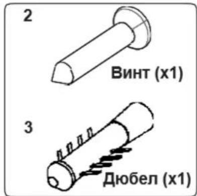 2 ВИНТ (x1) 3 ДЮБЕЛ (x1)
