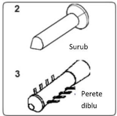 2 Surub 3 Perete diblu