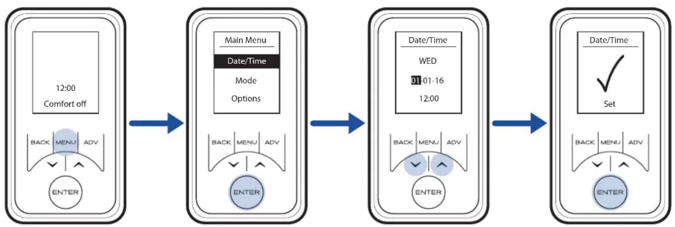 Creda CAR100 - Setting the Date and Time - 1