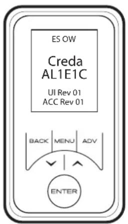 ES OW Creda AL1E1C UI Rev 01 ACC Rev 01 BACK MENU ADV ENTER