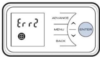 err2 ADVANCE MENU BACK ENTER